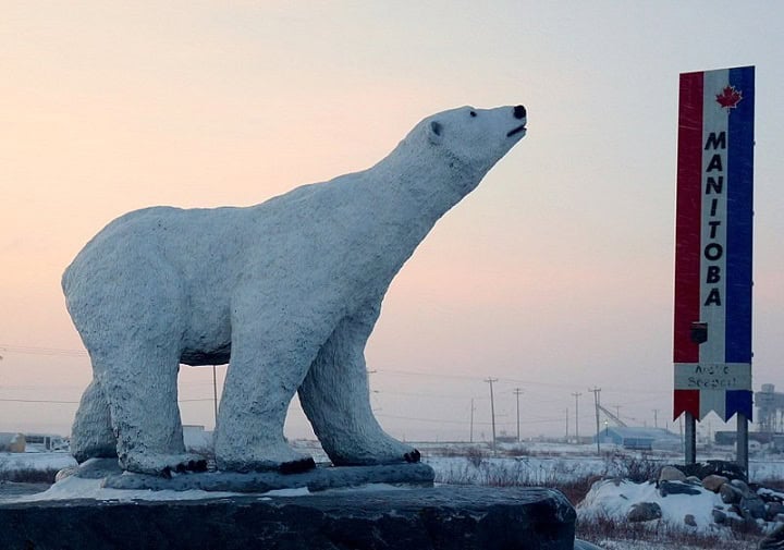 Polar bear statue, Churchill, Manitoba